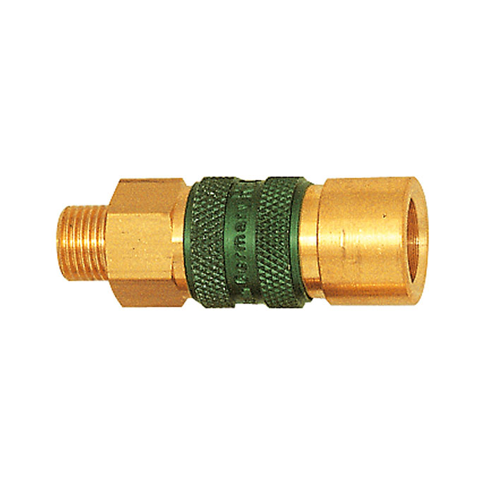 RIEGLER Captive quick-connect coupling I.D. 5, G 1/4 ET, green