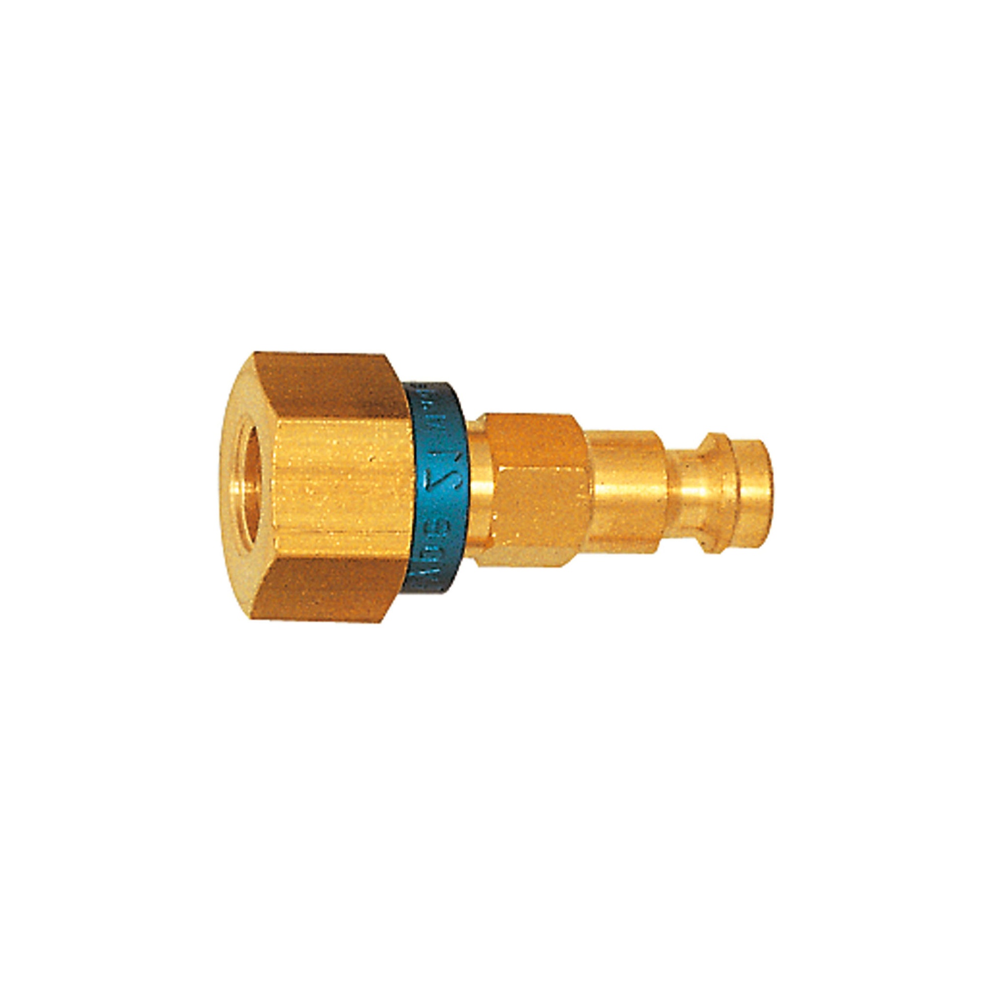 RIEGLER Captive nipple I.D. 5, Bright brass, G 1/8 IT, green