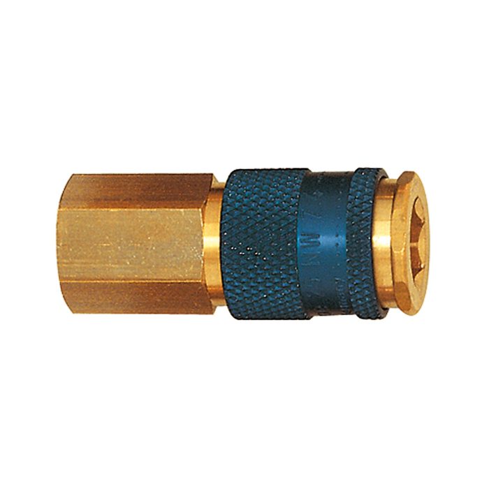 RIEGLER Captive quick-connect coupling I.D. 7.8, G 1/4 IT, green
