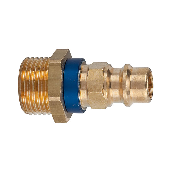 RIEGLER Captive nipple I.D. 7.8, Bright brass, G 3/8 ET, blue