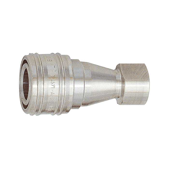 RIEGLER Hydraulic coupling lock on both sides, 1.4305, G 3/8 IT, I.D. 7.5