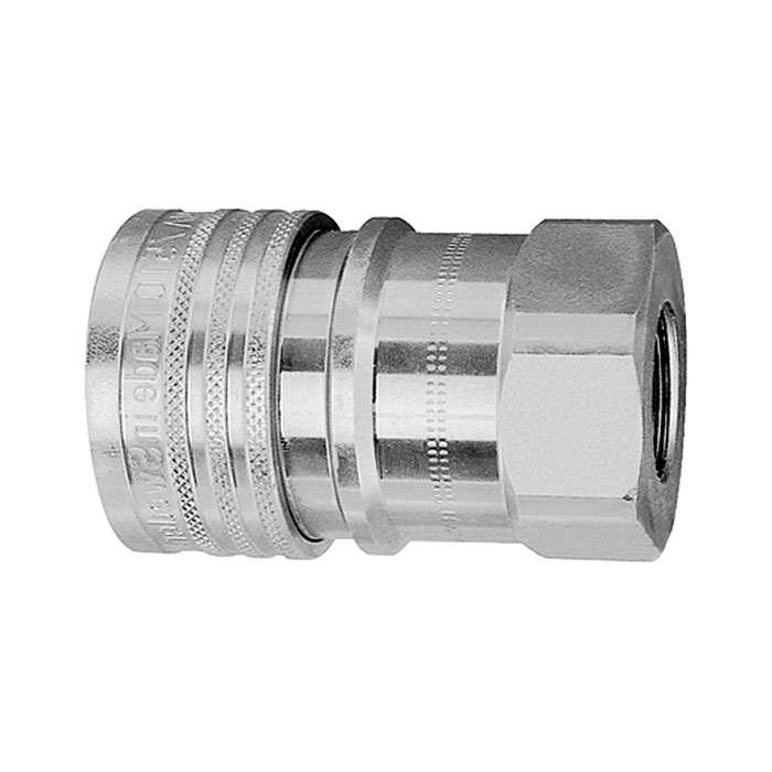 RIEGLER Hydraulic coupling, Series B, nickel-plated brass, G 1/4 IT