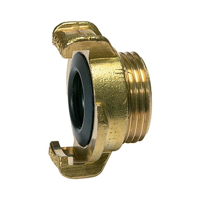RIEGLER GEKA threaded piece, rigid, bright brass, G 1 1/4 exterior