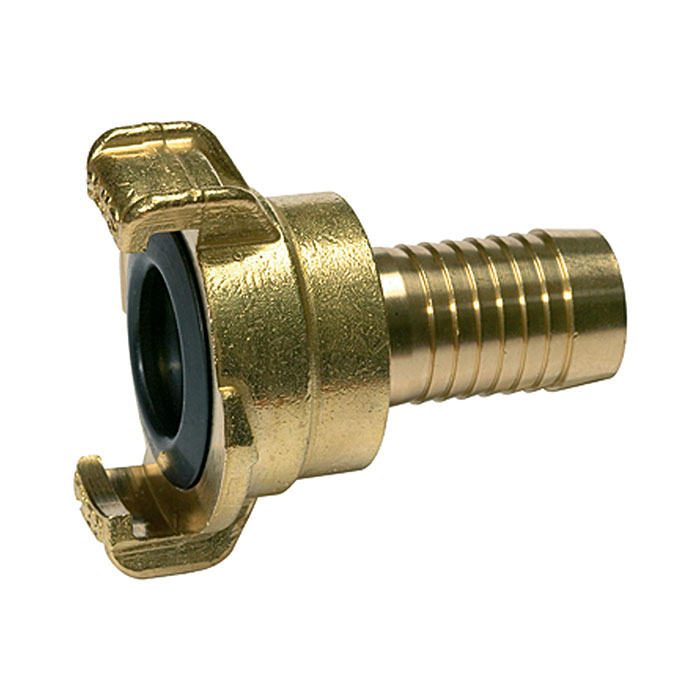 RIEGLER GEKA-Schlauchstück, 360° drehbar, Messing blank, LW 19