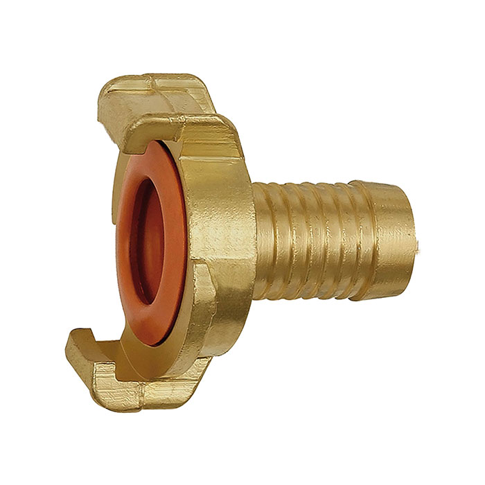 RIEGLER GEKA hose piece, rigid, Potable water, bright brass, I.D. 10