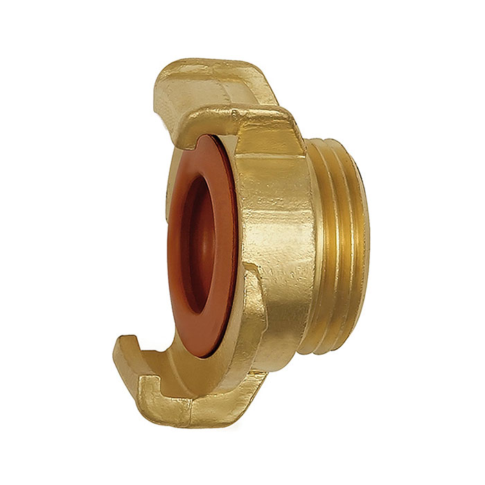 RIEGLER GEKA hose piece, rigid, Potable water, bright brass, G 1 1/4 o.