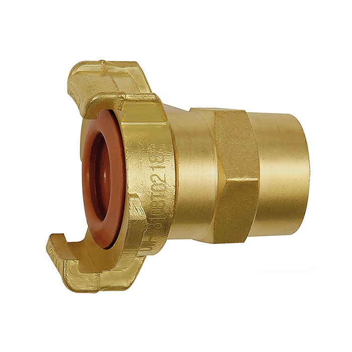 RIEGLER GEKA threaded piece, rigid, KTW, bright brass, I.D. 19