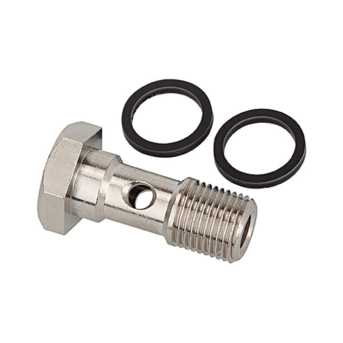 RIEGLER Hohlschraube, einfach, G 3/8, Messing vernickelt