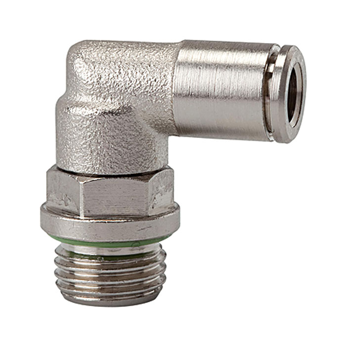 RIEGLER Push-in L-fitting »metallica« rotating, G 1/8 o., hose ext. Ø 8