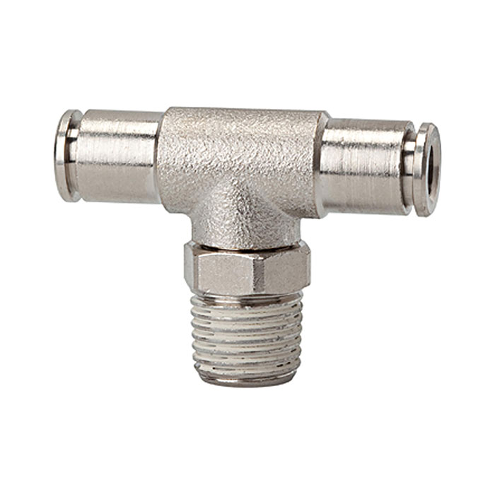 RIEGLER Push-in T-fitting »metallica« rotating, R 3/8 o., hose ext. Ø 10