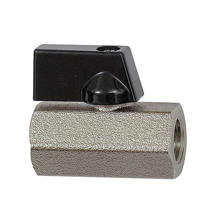 RIEGLER Mini ball valve »valve line«, nickel-plated brass, G 3/8 IT