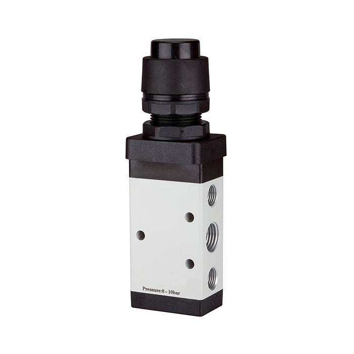 RIEGLER 5/2-way valve, manual »M5« Push button, monostable, G 1/8