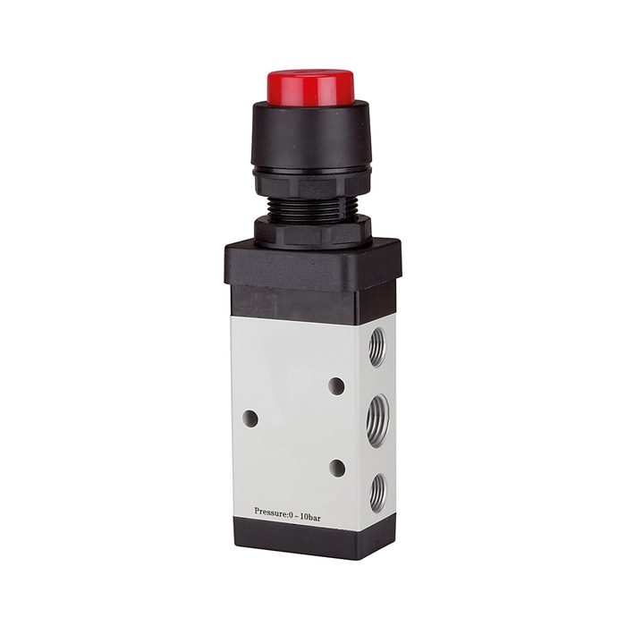 RIEGLER 5/2-way valve, manual »M5« Push button, monostable, G 1/4