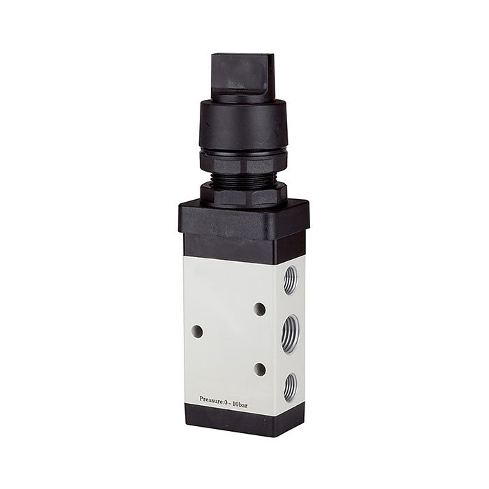 RIEGLER 5/2-way valve manual »M5« Rotating handle, monostable, G 1/8