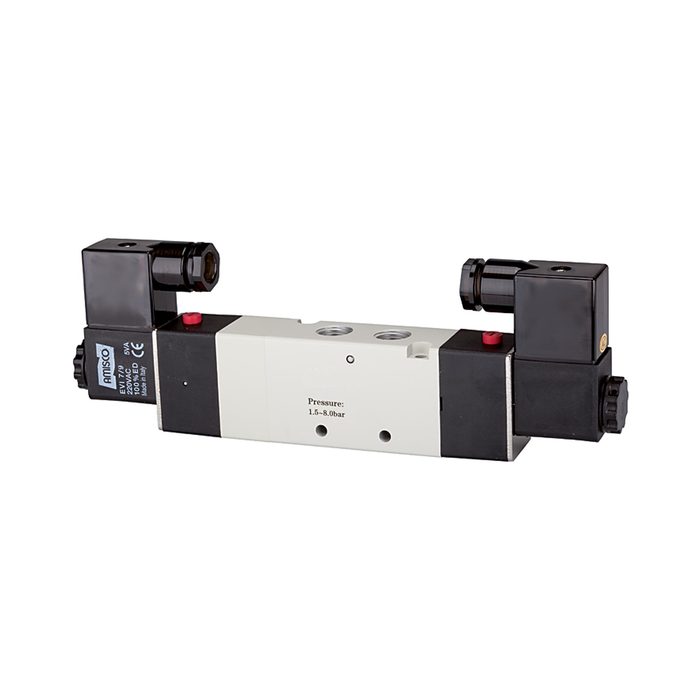 RIEGLER 5/3-Wegeventil elektropneum. Mitte geschl., G 1/2, 230 V, 50 Hz