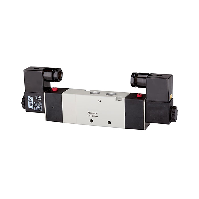 RIEGLER 5/3-way valve, electropneumatic, »4V« Centre vented, 230 V, 50 Hz