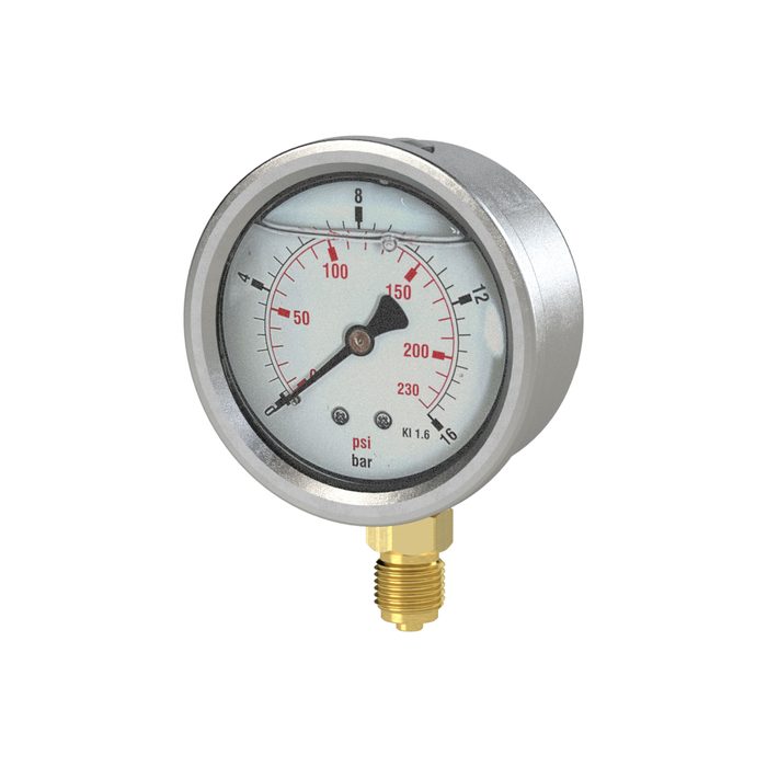 RIEGLER Glyzerinmano »pressure line«, G 1/4 u., 0-100,0 bar/1500 psi, Ø63