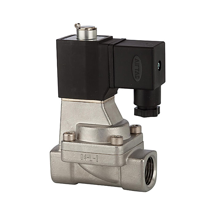 RIEGLER 2/2-way solenoid valve NO, pilot operated, 24 V DC, G 1