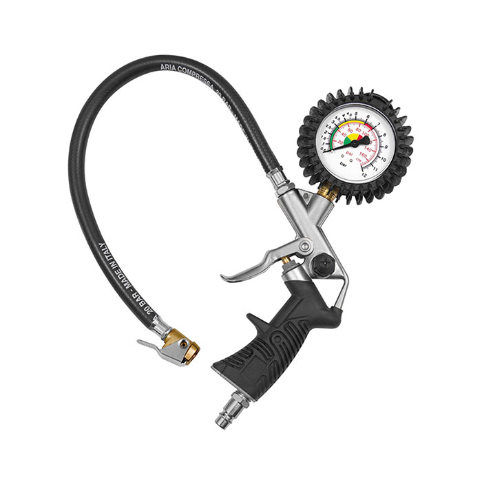RIEGLER Stand. manual tyre gauge, quick connector, Uncalibrated, 0-12 bar