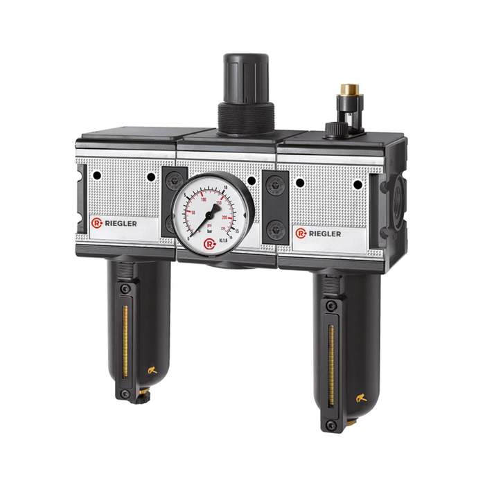 RIEGLER Wartungseinheit 3-tlg. »multifix« mit Metallbehälter, BG 4, G 3/4