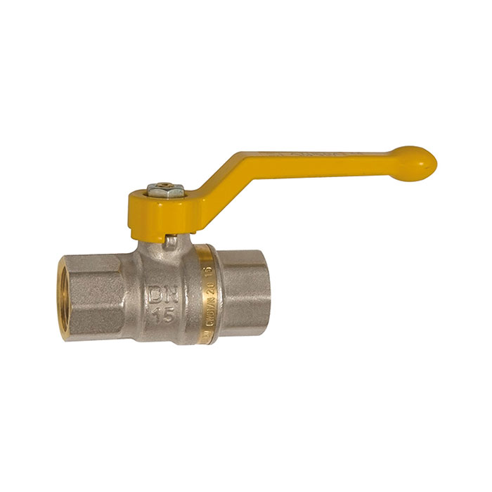 RIEGLER Ball valve EN 331 DVGW, nickel-plated brass, Hand lever, Rp 1
