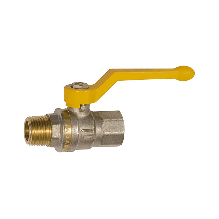 RIEGLER Ball valve EN 331 DVGW, nickel-plated brass, Hand lever, Rp/R 1