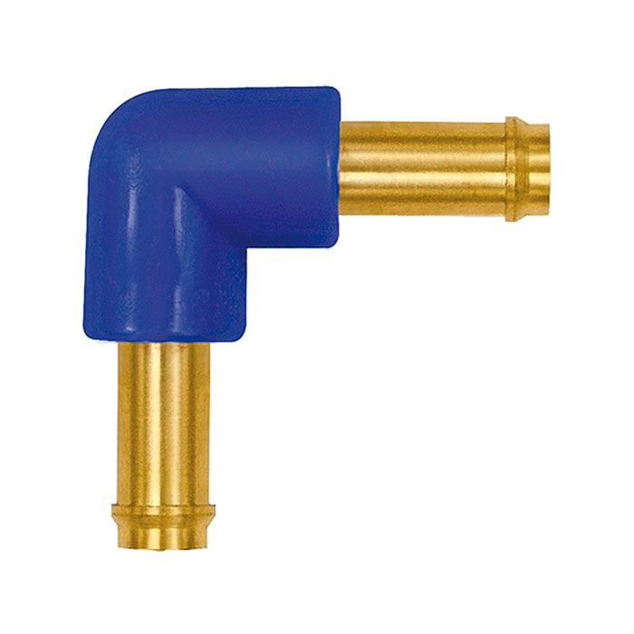 RIEGLER Angled hose fitting supports, for hose I.D. 3 mm, brass and POM