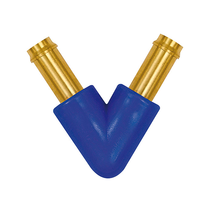 RIEGLER V hose connection supports, for hose I.D. 4 mm, brass and POM