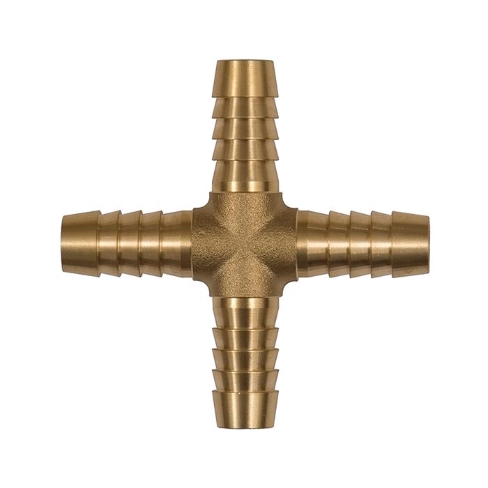 RIEGLER Kreuz-Schlauchverbindungsstutzen, für Schlauch LW 6 mm, Messing