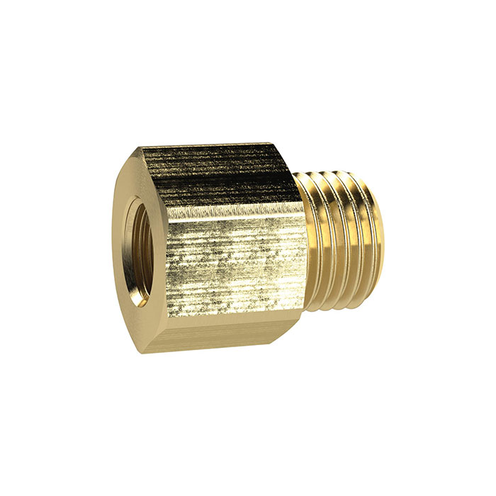 RIEGLER Reducing nipple long, G 1/2 o., G 3/8 i., AF 24, Brass