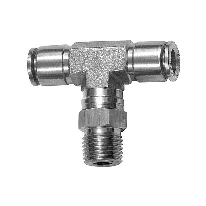RIEGLER Push-in T-fitting, rotating, R 1/2 o., for hose exterior Ø 10 mm