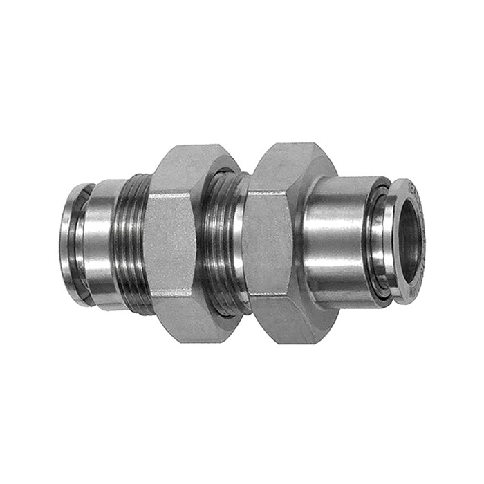 RIEGLER Straight push-in bulkhead connector, M11x0.75, Stainless steel