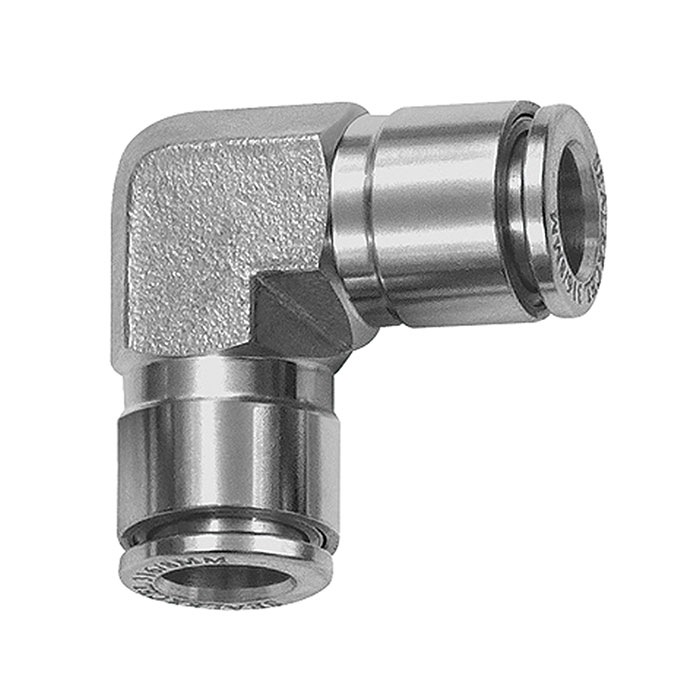 RIEGLER Push-in L-connector, for hose exterior Ø 14, Stainless steel