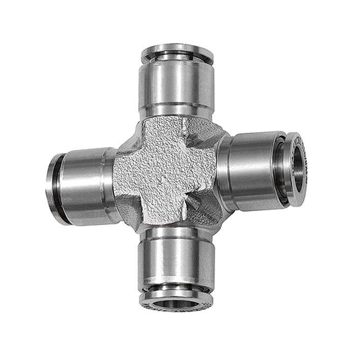 RIEGLER Push-in X-connector, for hose exterior Ø 12, Stainless steel
