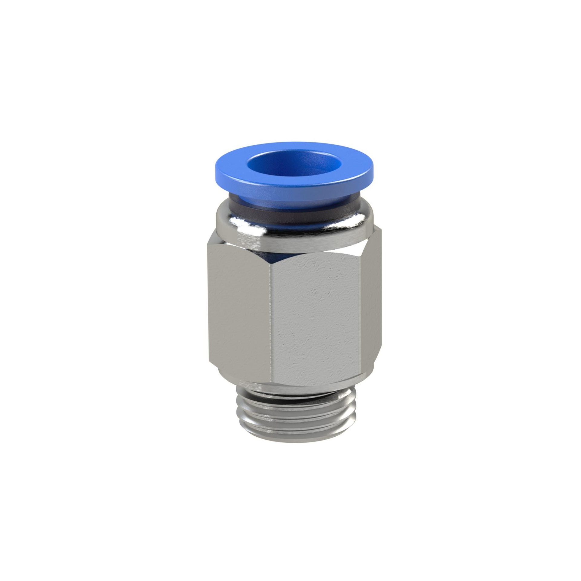 RIEGLER Straight push-in fitting »Blue Series«, G 3/8 o., hose ext. Ø 14