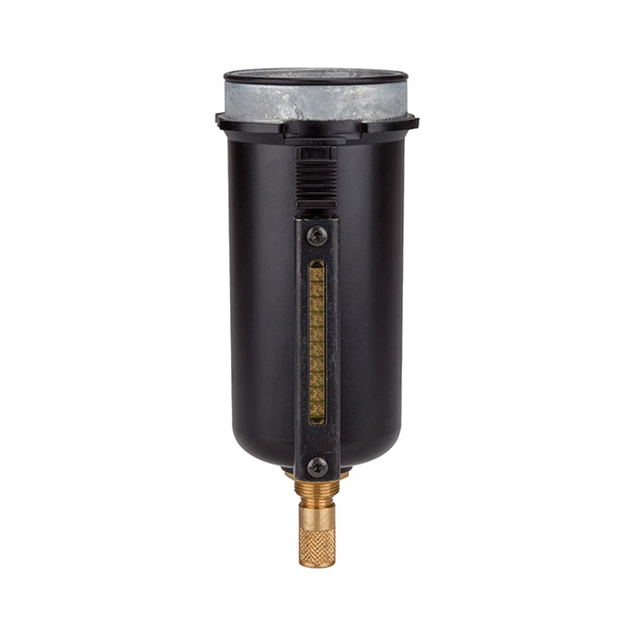 RIEGLER Metal container with viewing tube, incl. O-ring