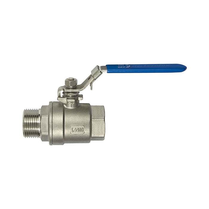 RIEGLER Stainless steel ball valve, 2-piece, IT/ET thread, G 2, DN 50