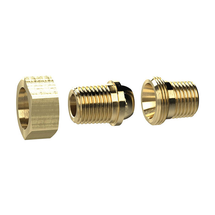 RIEGLER Rem. double threaded nipple, con. sealing,R 2 o.,R 2 o.,Brass