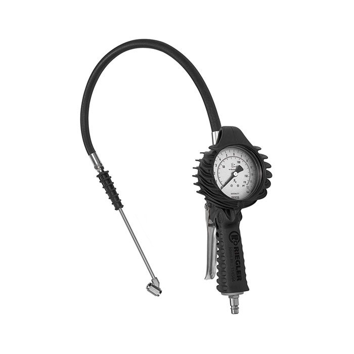 RIEGLER Stand. manual tyre gauge, garage connector, Uncalibrated 0-12 bar
