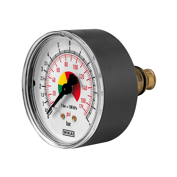RIEGLER Pressure gauge Ø 80 mm, Uncalibrated, G 1/4, Connection rear