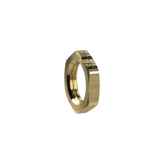RIEGLER Hexagonal counter nut, G 1/8, AF 14, Brass