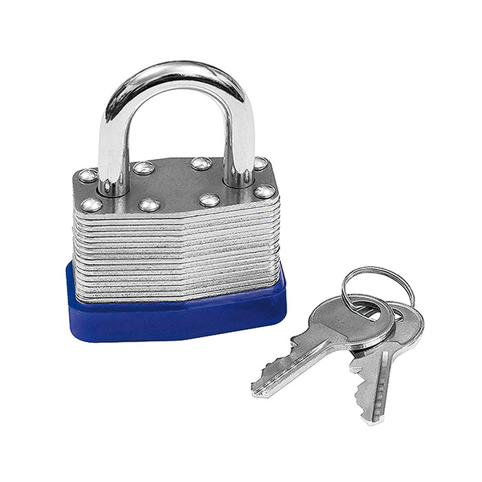 RIEGLER Padlock, brass, 45 mm, Band Ø 7 mm, incl. 2 spanners