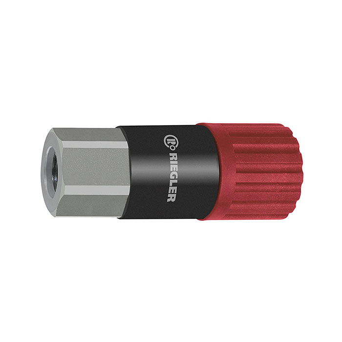 RIEGLER Swivel safety coupling I.D. 8, ISO 6150 C, Steel, G 1/4 IT