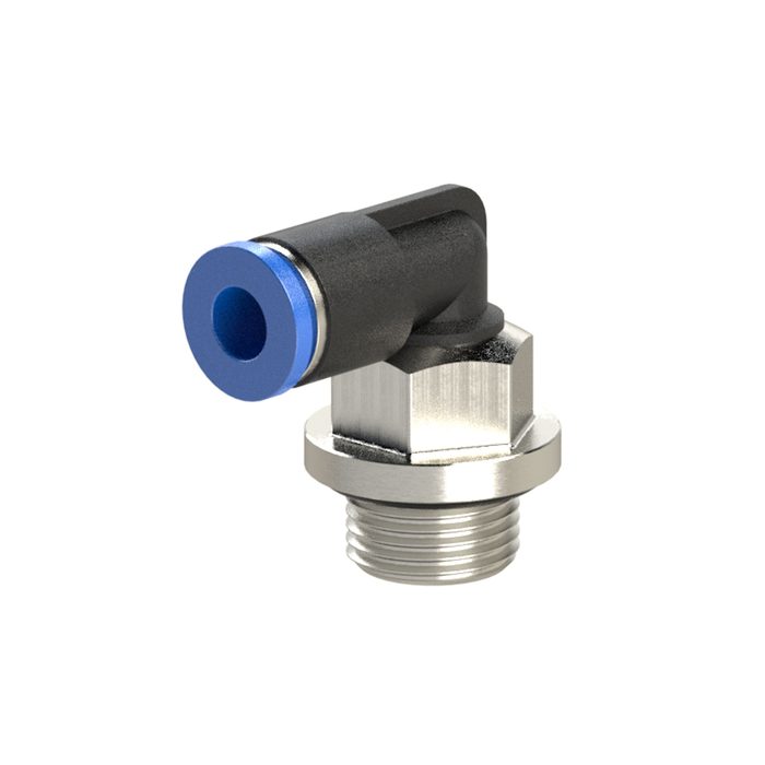RIEGLER Push-in L-fitting »Blue Series« mini, rotating, G 1/8