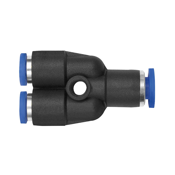 RIEGLER Push-in Y-connector »Blue Series« mini, red., hose exterior Ø 6/4