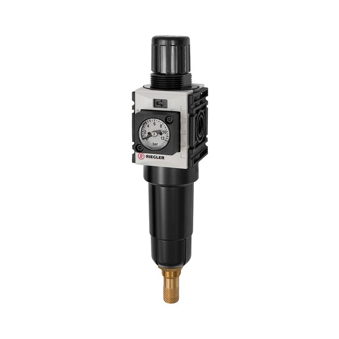 RIEGLER Filter regulator »FUTURA-mini«, Metal container, G 1/4, 0.5 - 10