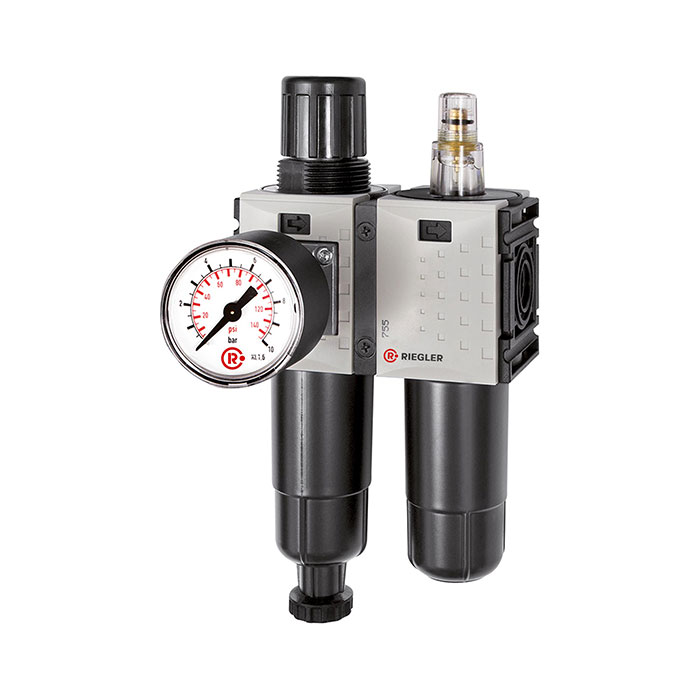 RIEGLER WE 2-tlg. »FUTURA-mini«, Metallbe., Stand.mano., G 1/4, 0,1-4, HA