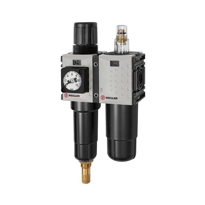 RIEGLER Service unit 2-part »FUTURA-mini« Metal container, G 1/4, 0.5-10