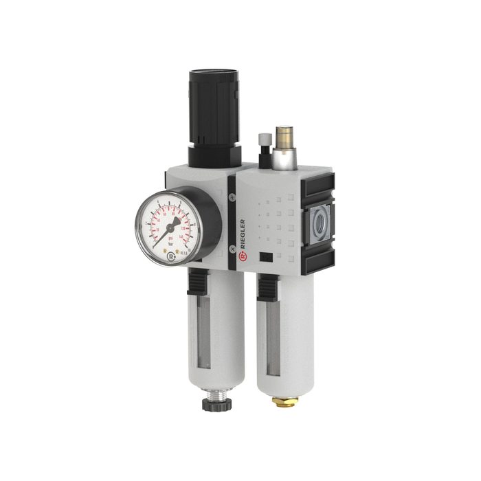 RIEGLER Service unit 2-part »FUTURA«, PC, Size 1, G 3/8, 0.1-2, Semi a.