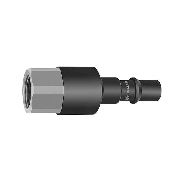 RIEGLER Nippel mit RSV für Kupplungen NW 11, ISO 6150 C, Stahl, G 1/2 IG